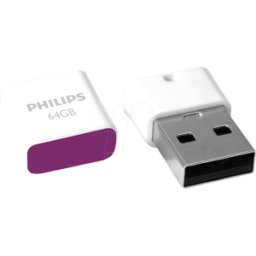 PHILIPS MEDIA PHI FM64FD85B - Memoria USB, USB 2,0, 64 GB, edición PICO púrpura