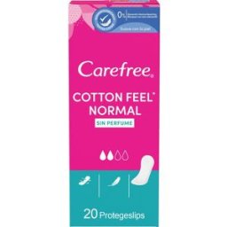 Carefree Cotton Feel Normal Sin Perfume 20uds