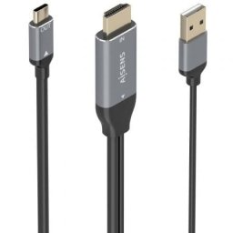 Cable conversor HDMI 2.0 macho USB-A macho a USB-C macho AISENS A109-0871 4K 1.8m negro