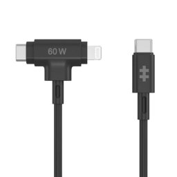 Cable TARGUS HyperJuice Silicone 1,5m USB-C Lightning 60W Negro Flexible y Resistente