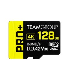 Tarjeta MicroSDXC Team Group TPPMSDX128GIA2V3003 128GB UHS-I U3 V30 A2 160 MB/s Negro Amarillo