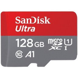 Tarjeta de memoria SanDisk Ultra MicroSDXC 128GB Clase 10 UHS-I 140 MB/s A1 Gris Rojo