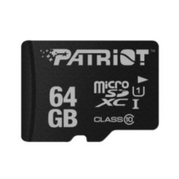 Tarjeta MicroSDXC Patriot PSF64GMDC10 64GB Clase 10 UHS-I 80MB/s Negra