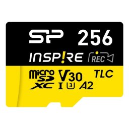 Tarjeta MicroSD Silicon Power Inspire 256GB UHS-I U3 V30 170MB/s 150MB/s Negra Amarilla
