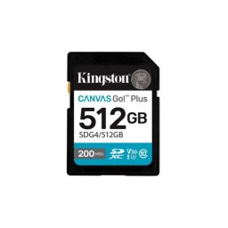 Tarjeta SD Kingston Canvas Go! Plus 512GB UHS-I U3 V30 200MB/s