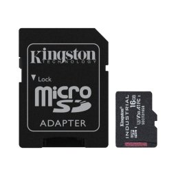 Tarjeta microSD Kingston Industrial 16GB UHS-I U3 V30 Alta Resistencia con Adaptador