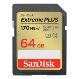 Tarjeta SDXC Sandisk SDSDXW2-064G-GNCIN 64 GB Extreme PLUS 170 MB/s V30 U3
