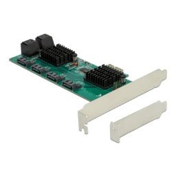 Tarjeta de Red DeLock 90072 PCI Express x1 6 Gbps 8 puertos SATA Perfil Bajo