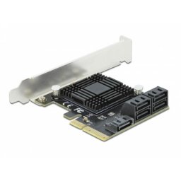 Tarjeta de Red DeLock 90498 PCI Express x4 6 Gbps 5 puertos SATA Perfil Bajo