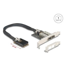 Tarjeta de Red DeLock 95281 Mini PCI Express 4 Gbps 2 Puertos SFP Low Profile