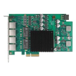 Tarjeta de Red DeLock 86097 PCI Express x4 1000 Mbps 4x RJ45 PoE+
