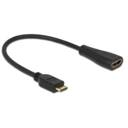 Adaptador DeLOCK mini-HDMI a HDMI 0,23 m Negro