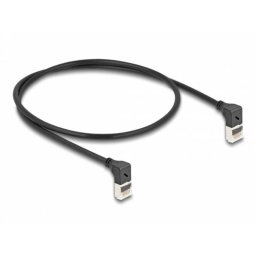 Cable de red RJ45 Cat.6A S/FTP Slim 90° acodado DeLOCK 0,5 m negro