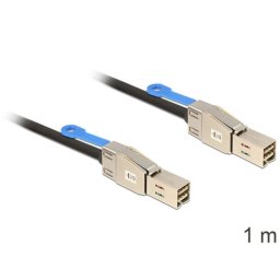 Cable SAS DeLOCK 83394 1 m Mini SAS HD x 4 SFF 8644 Macho/Macho Negro/Plata