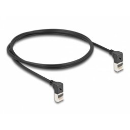 Cable de red RJ45 Cat.6A S/FTP Slim 90° acodado Delock 1 m negro