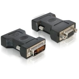 Adaptador DeLOCK VGA 15pin Hembra a DVI 24+5 Macho DVI-I Negro