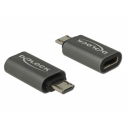 Adaptador DeLOCK 65927 USB 2.0 Micro-B a USB-C Antracita
