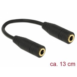 Adaptador de audio Delock 3,5 mm hembra a 3,5 mm hembra 0,13 m negro