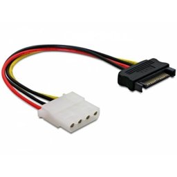 Cable Adaptador DeLOCK Power SATA/Molex 0,12 m Negro/Rojo