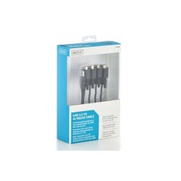 Cable USB 2.0 a 4 RS232 Digitus 1,5 m Negro