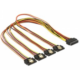 Cable DeLOCK 60158 SATA 0,5 m 4x SATA 15 pines Macho/Macho