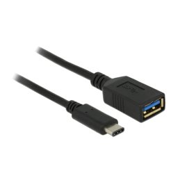 Adaptador USB DeLOCK 0,15 m USB 3.2 Gen 2 USB-C a USB-A Negro