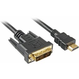 Adaptador de cable de vídeo Sharkoon 3 m HDMI a DVI-D Oro Negro Macho/Macho