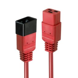 Cable alargador Lindy 1 m C19 a C20 250 V 16 A rojo