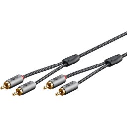 Cable de audio RCA Goobay 65295 5 m Negro/Plata