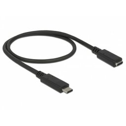 Cable USB-C de Delock 0,5 m USB 3.2 Gen 1 Negro