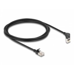 Cable de red RJ45 Cat.6A S/FTP Slim 90° acodado Delock 2 m negro