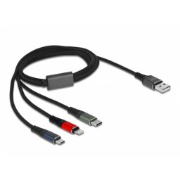 Cable de Carga USB 3 en 1 Delock Tipo-A a Lightning/Micro USB/USB Type-C 1 m