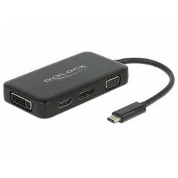Adaptador USB-C a HDMI, DisplayPort, DVI-I y VGA DeLOCK 63929