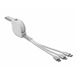 Cable USB DeLOCK 85850 0,98 m USB 2.0 Plata Blanco