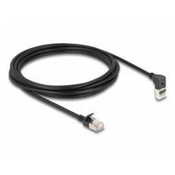 Cable de red RJ45 Cat.6A S/FTP Slim 90° acodado 3 m negro DeLOCK