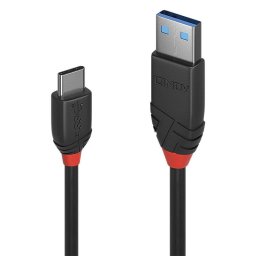 Cable USB 3.2 Gen 1 Lindy Black Line 0,5 m USB-A a USB-C 10 Gbit/s Negro