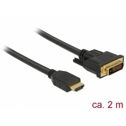 Adaptador de cable de vídeo DeLOCK 85654 2 m HDMI a DVI Negro