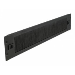 Panel pasacables con cepillo DeLOCK 2U negro 19" para gestión de cables