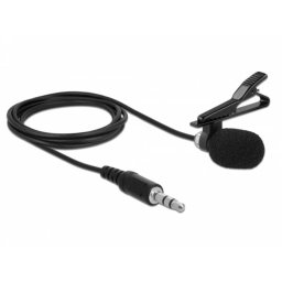 Micrófono DeLOCK 66279 alámbrico omnidireccional con pinza y cable de 1,8 m