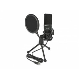 Micrófono DeLOCK 66331 USB cardioide con filtro pop y soporte antideslizante