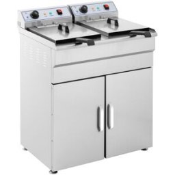 Royal Catering Freidora eléctrica - 2 x 16 L - 400 V - con mueble 10010006