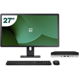 Pack HP 800 G4 Mini i5 8500T 8GB SSD 512GB + LCD 27" + Tecl y Ratón Inalámbrico + WiFi