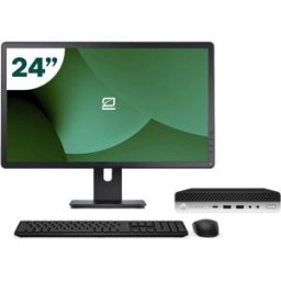Pack HP 800 G4 Mini i5 8500T 8GB SSD 1TB + LCD 24" + Tecl y Ratón Inalámbrico + WiFi