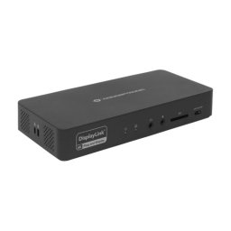 Estación de acoplamiento Conceptronic DONN31B 100 W 2xHDMI 2xDP 4xUSB-C 2xUSB-A SD RJ-45 lector SD