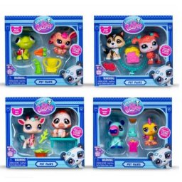 Figura de Juguete Bandai Littlest Pet Shop Pack 2 Mascotas y 3 Accesorios