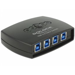 Interruptor USB DeLock 87724 4 PC a 1 USB 3.0 Plástico Negro