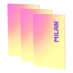Pack 3 Libretas A4 Cuadriculadas Milan Sunset 48 Hojas 95gr
