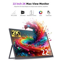 Monitor Uperfect 22" QHD 60Hz QLED portátil USB-C Mini HDMI antirreflejo VESA