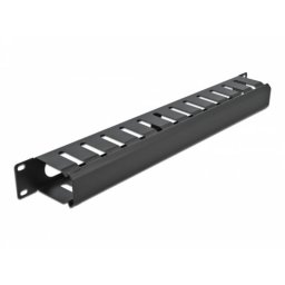 Panel de gestión de cables DeLOCK 19" 1U negro con 2 aberturas