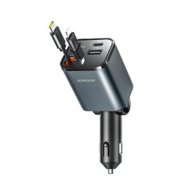 Cargador De Coche Joyroom 4 En 1 De 30 W Con Cables Usb-c/lightning Retráctiles